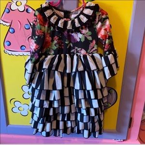 Floral stripe ruffle dress💗